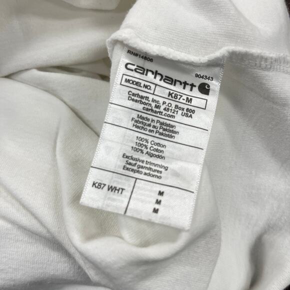 Carhartt Loose Fit White Pocket Tee T Shirt Size Medium M B4 - Picture 3 of 4